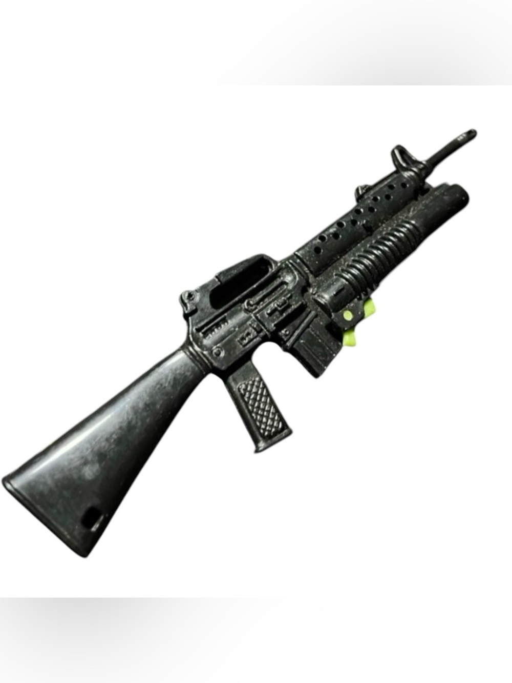 Vintage GI Joe Black Toy Rifle Accessory with Neon Green Accent